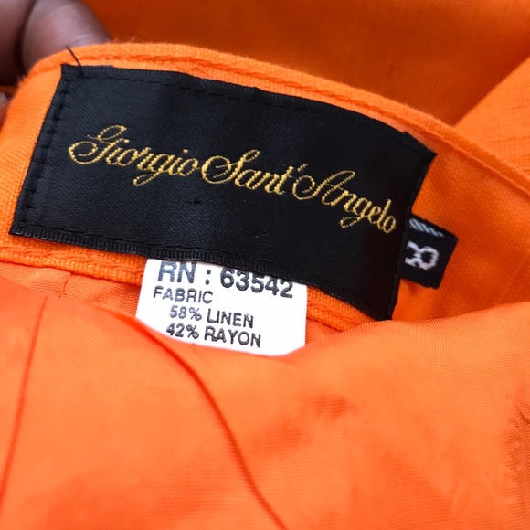 giorgio saint angelo high waist orange linen pants - Picture 3 of 3